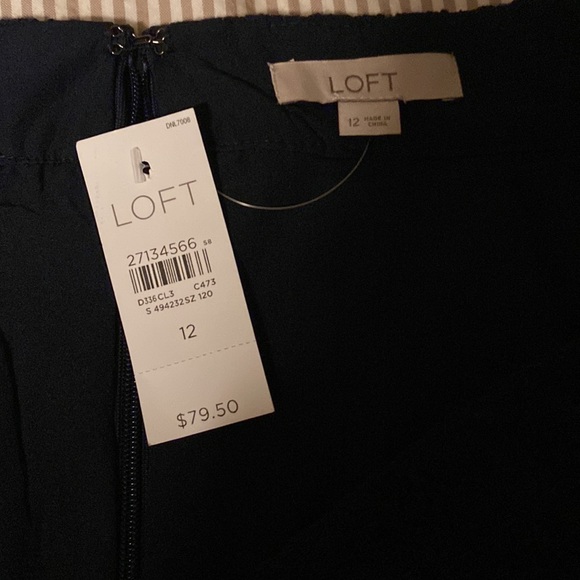 Loft navy blue midi lace skirt NWT - Picture 2 of 4